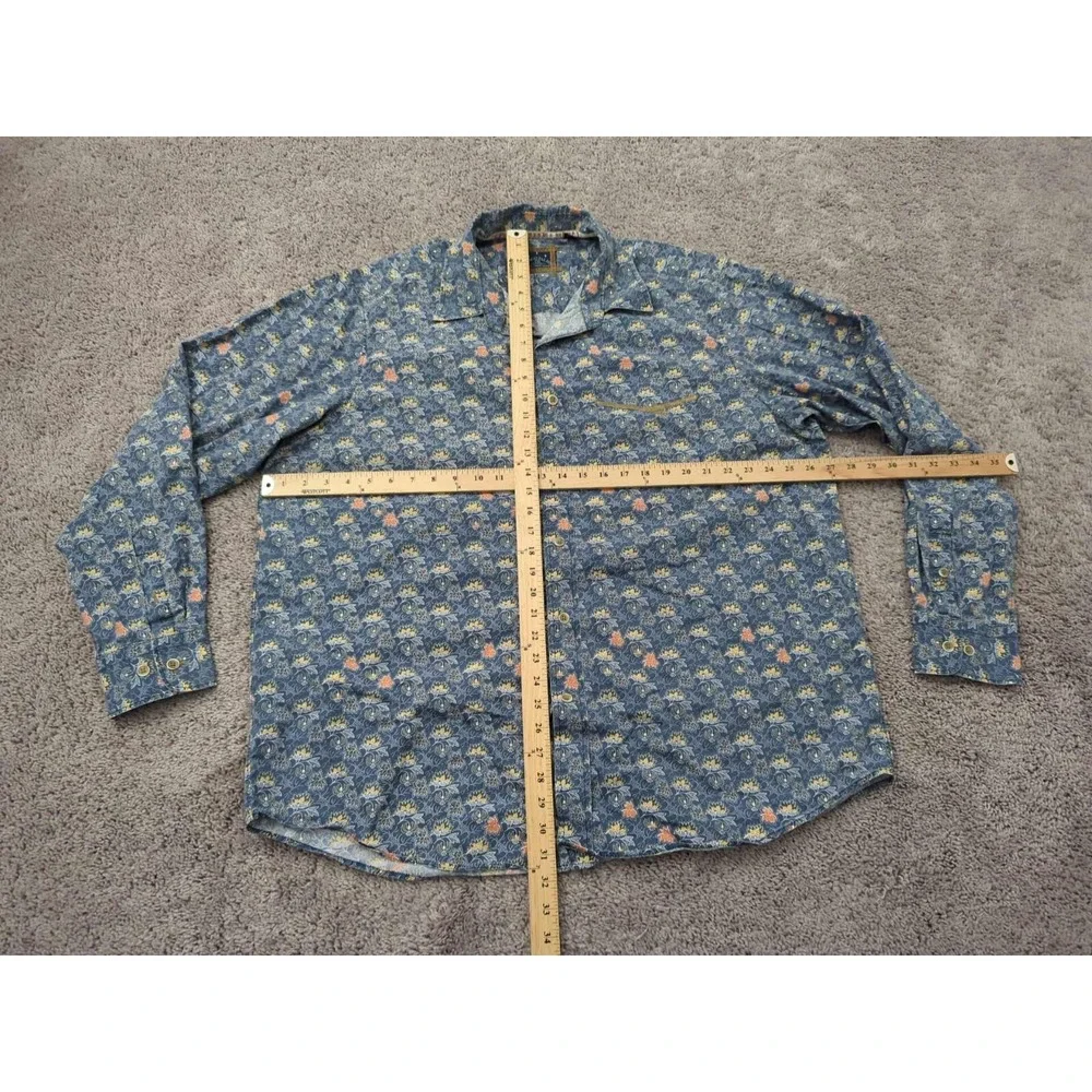 Indigo Palms Tommy Bahama Button Up‎ Shirt Mens 2XL Floral Long Sleeve Casual - Picture 4 of 7